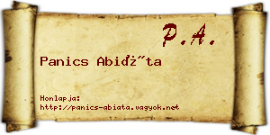 Panics Abiáta névjegykártya